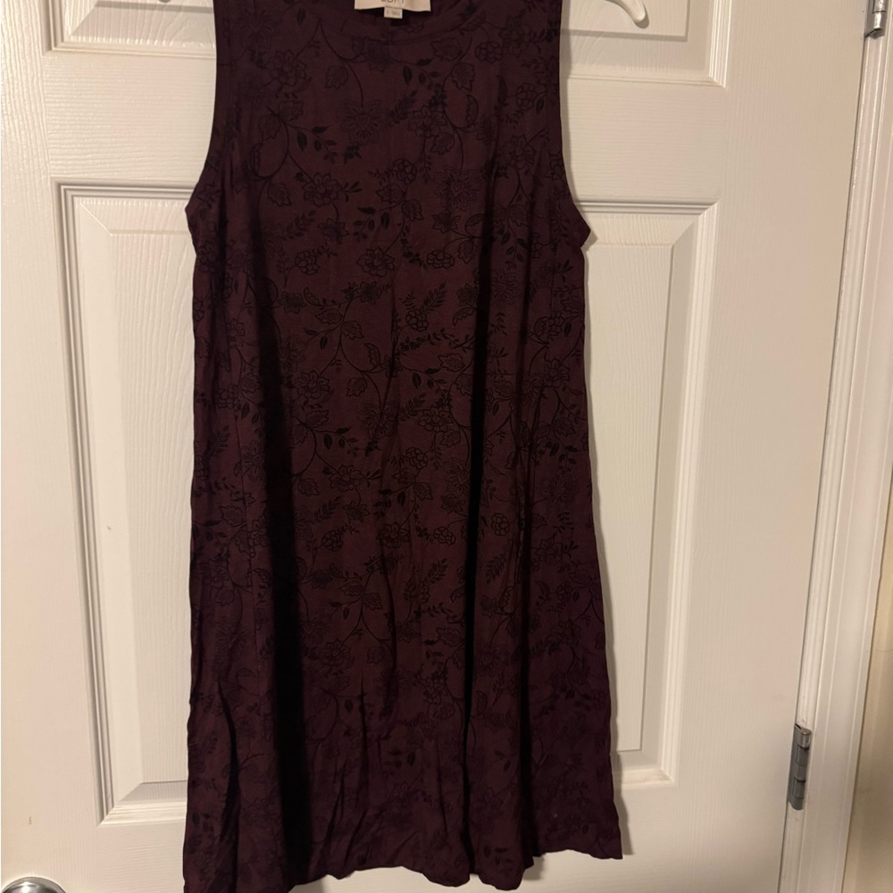 LOFT Red Sleeveless A-line Mini Dress